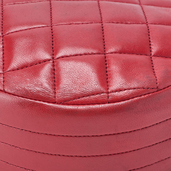 Chanel Deca Coco round flap push lock chain shoulder bag red lambskin - Picture 7 of 9